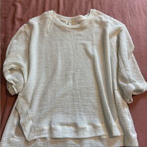 Umgee Ivory Waffle Knit Long Sleeve Top